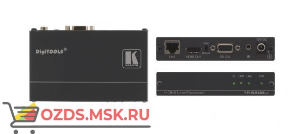 TP-580RXR, до 180 м: Приёмник сигнала HDMI, RS-232 и ИК из кабеля витой пары (TP)