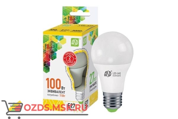 ASD LED-A60 11Вт Е27 3000К  990Лм: Лампа