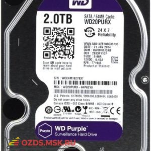Western Digital WD20PURX (purple) 2 Tb 64 Mb SATA-III: Жесткий диск для видеорегистраторов