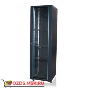 Шкаф телекоммуникационный напольный 42U (600х800х2055) дверь стекло, цвет-черный