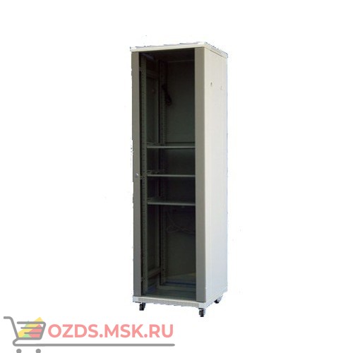 Шкаф телекоммуникационный напольный 27U (600х1000х1388) дверь стекло, цвет-серый