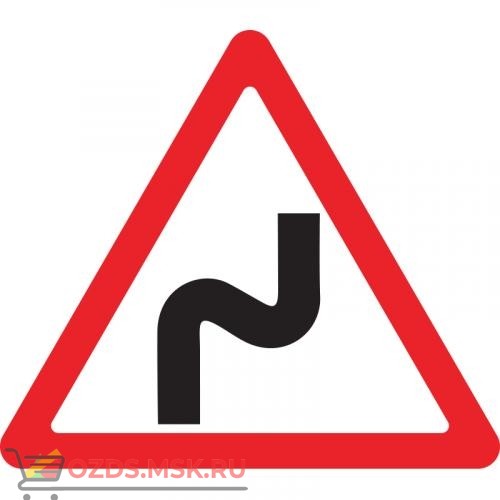 Дорожный знак 1.12.1 Опасные повороты (A=900) Тип В