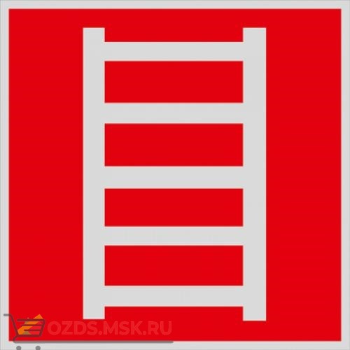 Знак F03 Пожарная лестница ГОСТ 12.4.026-2015 (Световозвращающий Пленка 250 x 250)