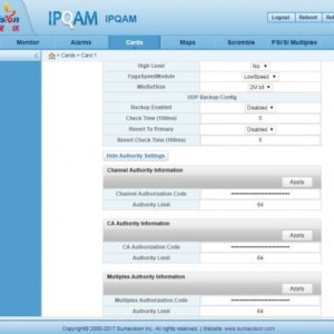 Лицензия на 10 TS MUX для шасси IPQAM 3.0 Sumavision